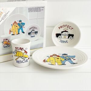 Fiesta RARE Vintage Hometown Heroes 3 Piece Childs Place Setting New With Box